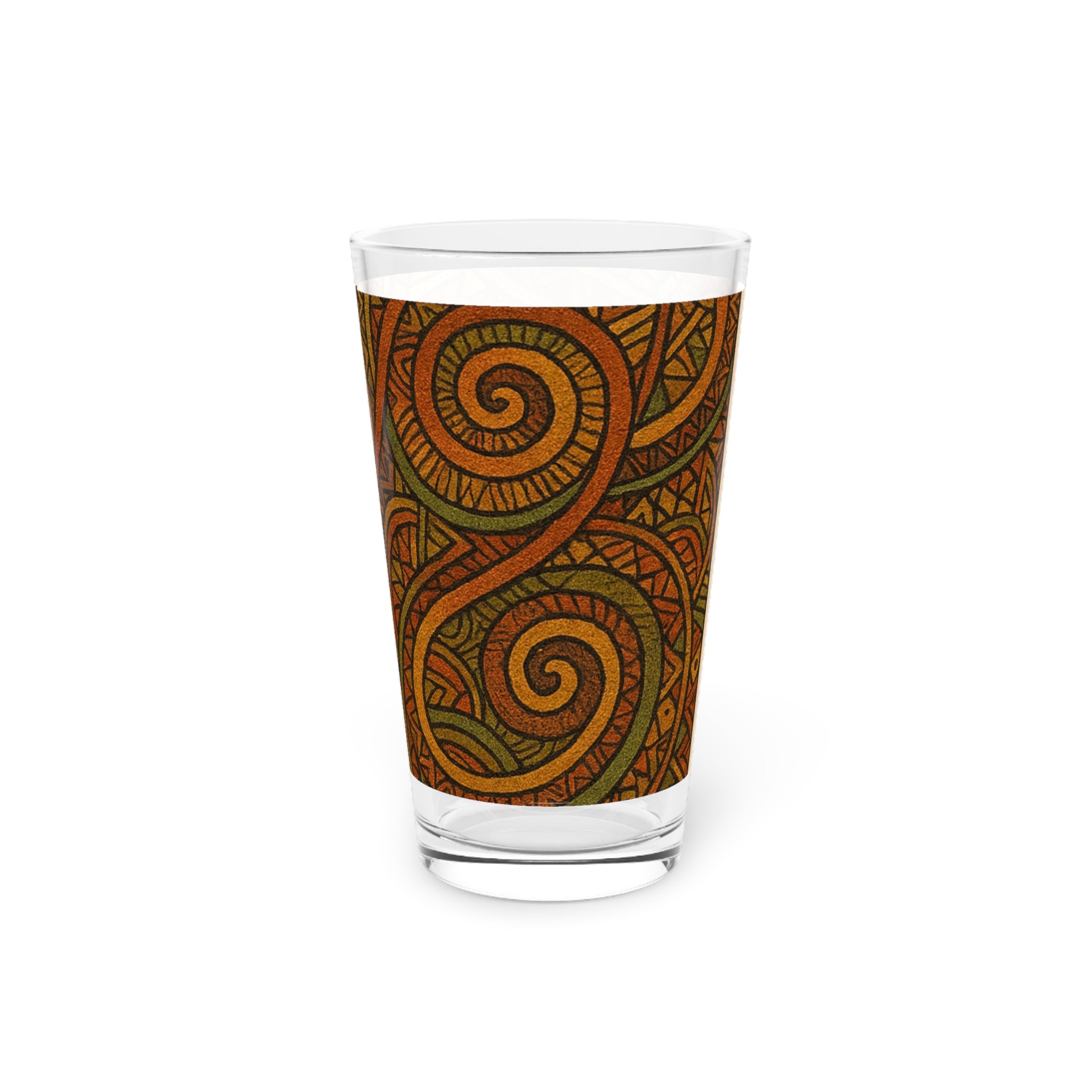 Afro-Boho Tribal Swirl Pint Glass