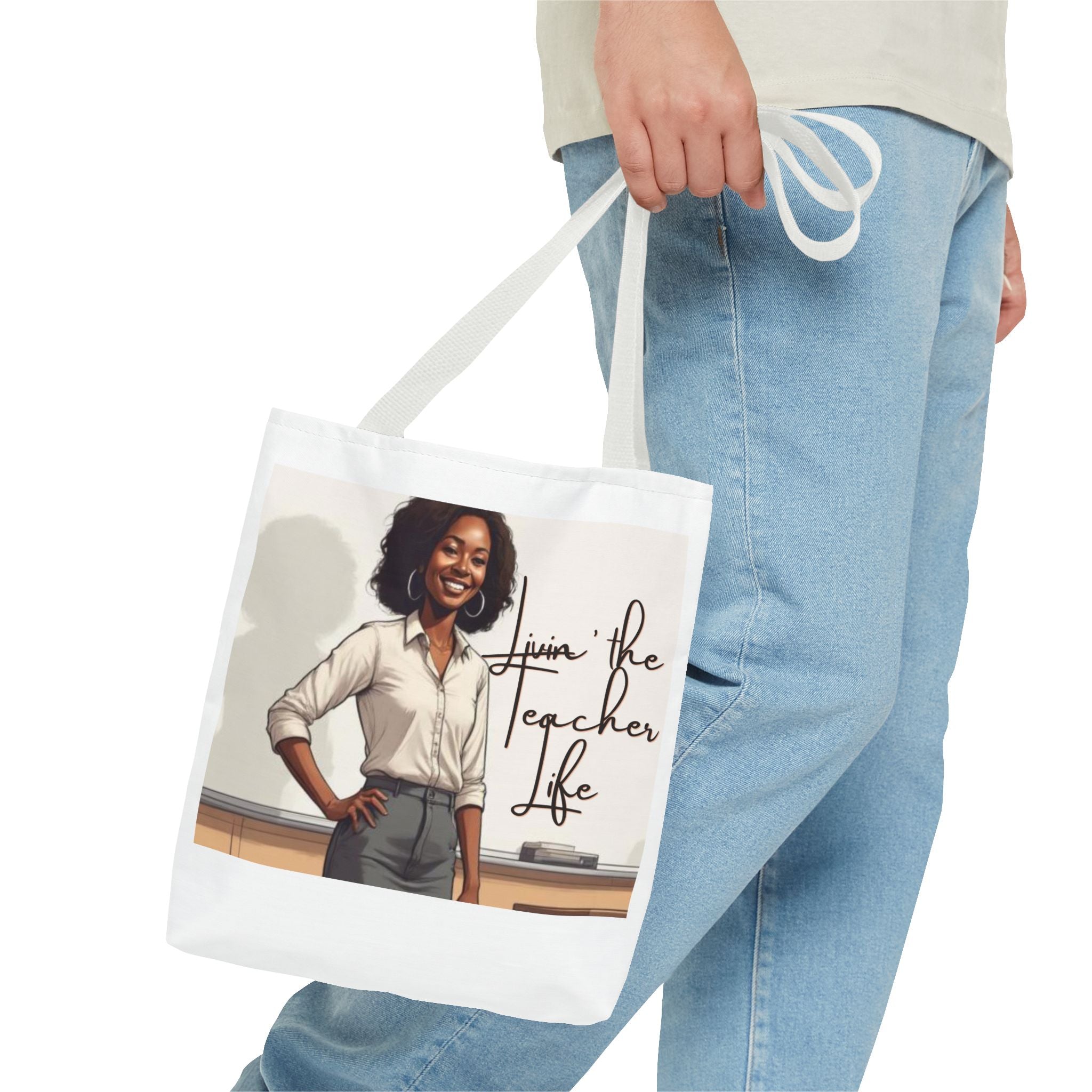Teacher Life Tote Bag – Proud Black Woman Educator Classroom Tote