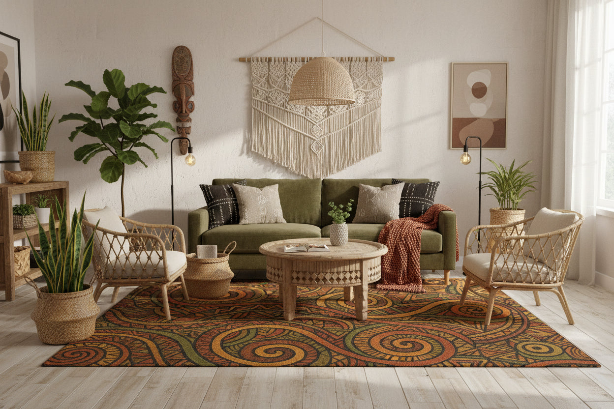 Afro-Boho Tribal Accent Rug