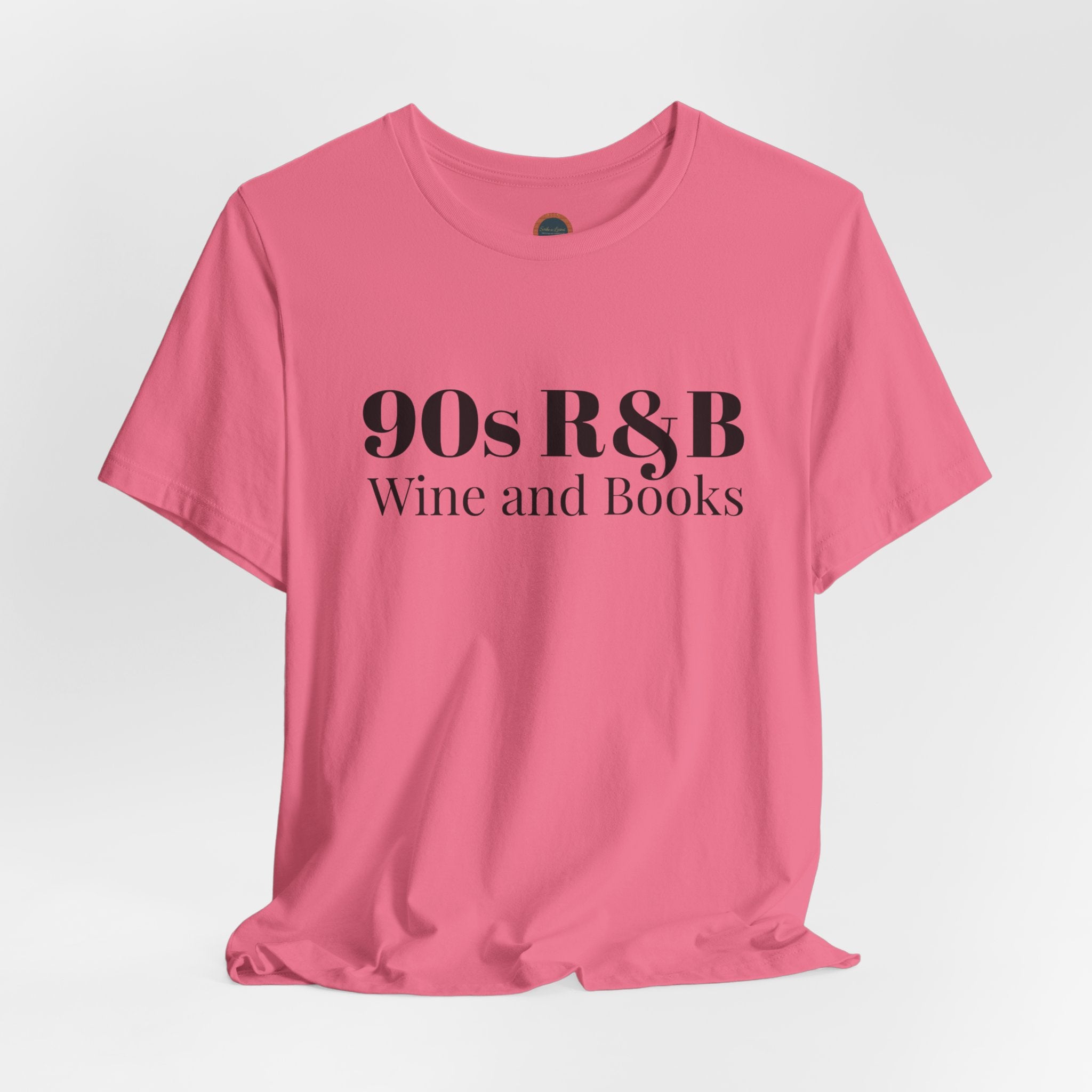 90s R&B Wine & Books Tee — Retro Music Lover Graphic T-Shirt