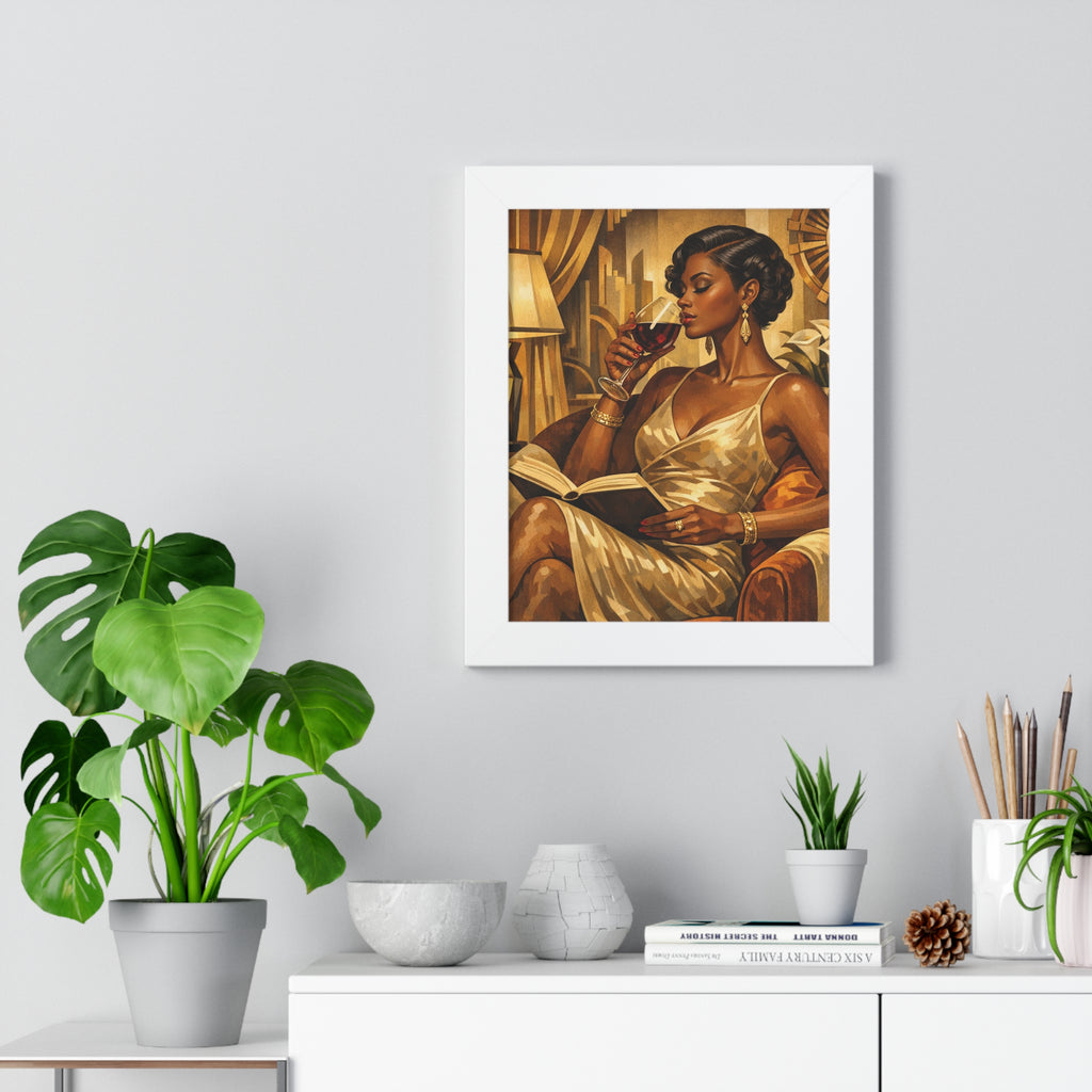Wine and Prose Framed Wall Poster