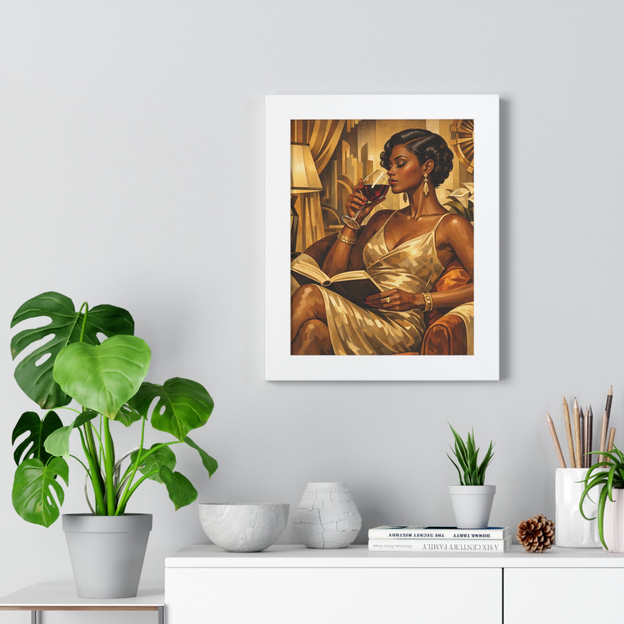 Wine and Prose Framed Wall Poster